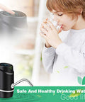 Child drinking water from Portable 5 Gallon Electric Water Dispenser With USB Rechargeable Pump For 2 To 5 Gallon Jugs