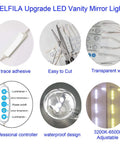 LED Vanity Mirror Lights Kit With Five Color Temperature Hollywood Style Makeup Light 11 Ft Dimmable LED Strip features
