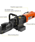 Idealhouse Rb-16 Portable Electric Rebar Bender Heavy Duty Iron Aluminum Body Construction Machine Bend Steel Rods with ergonomic handle.