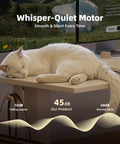 Seang Electric Height Adjustable Standing Desk 48 By 24 Inch Sit Stand Workstation with a white cat resting on the surface.