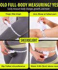 Slim Accurate Retractable Body Measuring Tape 2 Pack with Inch and Centimeter dual scale measuring thigh, bicep, and waist
