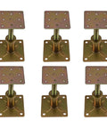 Beefy Built Tough Adjustable Floor Jacks 4.3 To 6.6 Inch Range For Leveling Stairs Porches Decks And Crawl Spaces Galvanized Screw Post Poles 4500 Lb Capacity Six Pack