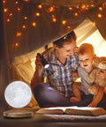 Magnetic Levitation Floating Moon Lamp With Base 360 Spin 3D Printed Moon Night Light warm scene with mother and child reading