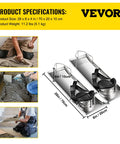 Product image showing Concrete Knee Board Sliders 28 X 8 Inch Pair With Stainless Steel Kneeboards and straps, alongside usage photos.