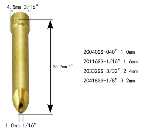 Wedge collet from Pro-Grade TIG Welding Torch Spare Parts Kit With Wedge Collet Bodies Quartz Nozzles And Clear Glass Cups For SR WP 9 20 Series Includes One Sixteenth Inch, Three Thirty-Second Inch, One Eighth Inch Sizes Heat Shield 18-Piece Set