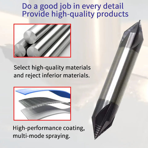 Beefy Half Inch Carbide Chamfer Mill 60 Degree Double End Four Flute AlTiN Coated Solid Carbide End Mill For Medium Hard Materials