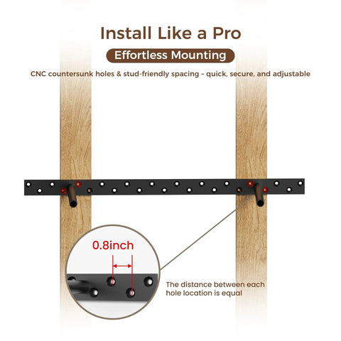 Heavy Duty Floating Shelf Brackets Set Black Metal Mantel Brackets for Hidden Shelving Mounting 56x6x1 with easy drill install demo