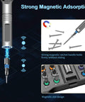 42 In 1 Magnetic Screwdriver Set With Ratcheting Handle And Storage Case showcasing magnetic absorption and color coded bits