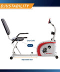 Recumbent Exercise Bike With Magnetic Resistance And Pulse Sensor NS908R side view adjustable seat and console