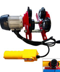Heavy Duty Electric Trolley For Power Hoist 2200LBS Capacity Fits Two Point Six Eight Inch I Beam Push Geared Overhead Crane Wheel System For PA200 To PA1000 Hoists Great For Gantry Cranes And Warehouses, showing motor and gears
