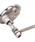 Beefy Stainless Steel Boat Hatch Latch Flush Pull With Large Ring Handle 61x57mm Marine Yacht Hardware silver detail view