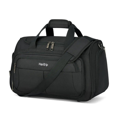 Black Under Seat Carry On Duffel Bag For Travel Lightweight Weekender Personal Item For Airplanes Fits Under Seat