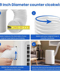 Portable AC Exhaust Vent Hose 80 Inch Long 5.9 Inch Diameter Universal Replacement With Anti Clockwise Thread For Most Portable Air Conditioners No Coupler Needed in measurements and installation steps