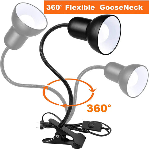 Gooseneck Clip On Desk Lamp With 360 Degree Rotation Easy Clip On Reading Light For Bedroom And Office Energy Efficient LED Clamp Lamp