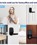 Keyless Fingerprint Smart Door Lock With Touchscreen Keypad And Auto Locking for home, office, rental use, aged bronze finish