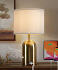 Nightstand Table Lamp With Two USB Ports, 3-Way Dimmable Touch Control, Black Star Design, modern bedside lantern on desk