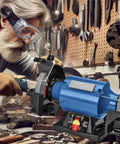 8 Inch Heavy Duty Bench Grinder Packed With A 1 HP Induction Motor And Sealed Bearings For Kickin Low Vibration Performance with user sharpening tools