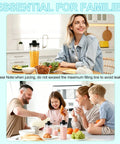 Family enjoying breakfast with 20 Oz Blender Replacement Cups For Personal Nutri-Blender Plus BN301 BN300, filled with smoothies.