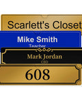 Clear Acrylic Wall Name Plate Holder for Doors and Desks 2x8 Sign Frame With Adhesive Tape featuring various name designs