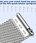 All In One Quick Release Watch Band Pins Kit With 100 Pieces Of 14 To 24mm Spring Bars Mesh Strap Example Stainless Steel
