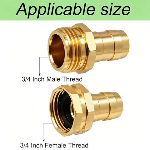 Aluminum Garden Hose Repair Kit With Clamps, features both 3/4" male and female threaded connectors shown.