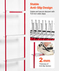 Two Story 13 Foot Emergency Fire Escape Ladder No Assembly Required Just Unfold And Go Retractable Lightweight Aluminum Alloy Construction With Sturdy Polyester Strap Anti Slip Rungs And Wide Steps Supports Up To 1000 Lbs Max Load, 11.8-inch wide anti-slip steps