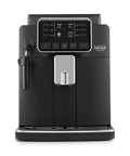 Sweet Ultimate Super Automatic Espresso Machine With One Touch Presets And Built In Steam Wand, sleek black design with control panel.