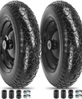 14.5 Inch Flat Free Solid Tire And Wheel For Yard Cart Garden Wagon With Three Quarter And Five Eighths Bearing And Three Inch Hub