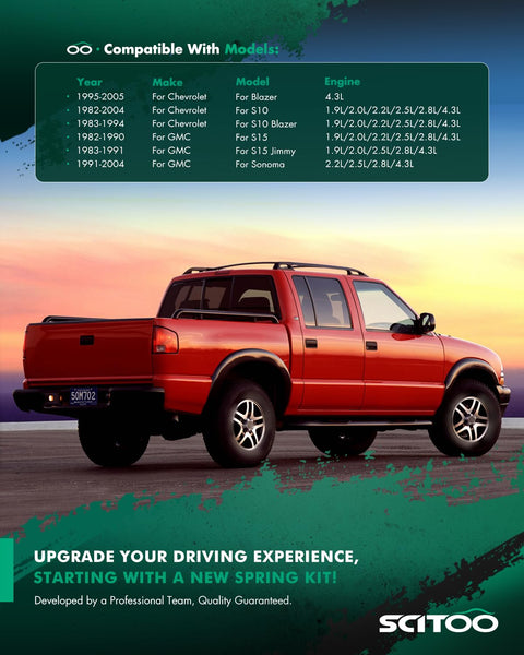 Chevy S10 truck compatible with 1-3 Inch Lift Kit Rear Shackles With Torsion Keys For Chevy S10 1982-2004 upgrade