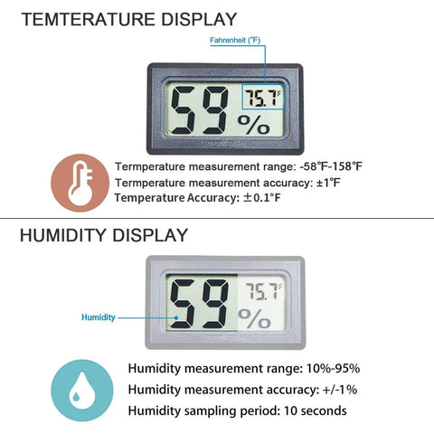 12 Pack Mini Digital Hygrometer Thermometer Indoor Humidity Gauge With Fast 10 Second Readings temperature and humidity display