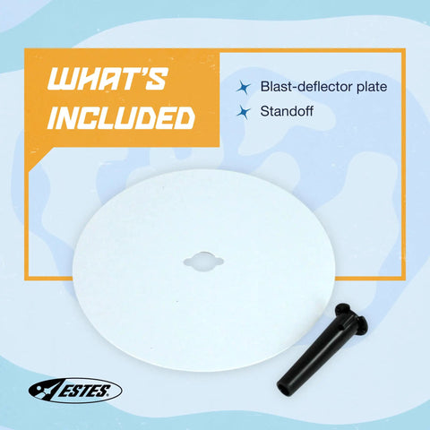 Blast Deflector Plate For Rocket Model Launch System Protects Your Launch Pad From Heat And Flames shown with standoff