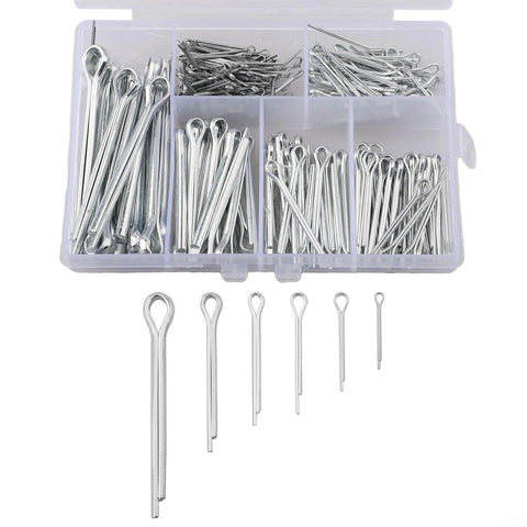 230 Piece 304 Stainless Steel Cotter Pins And Hairpin Pins Kit Built Tough With Six Sizes For Automotive Machinery Lawn Mower And Equipment Repair Needs For Any Job, clear case
