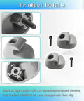 Gray sun visor clip and screws for Peterbilt Kenworth, part S16 1023 661 F01377 2, shown from various angles