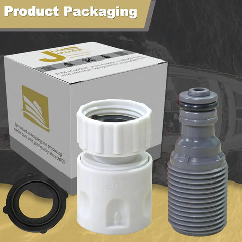 Outboard Flush Kit For Mercury Suzuki Yamaha Universal Boat Motor with adapter, gasket, and quick connect packaging.