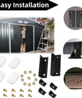 DK100 A Shed Door Full Kit Door Tune Up Kit Replacements Parts For Sliding Shed Doors Hardware Kit With Black Handle
