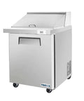 Pro Grade 48.2 Inch 2 Door Refrigerated Sandwich Prep Table With 12 Cubic Feet Cold Storage and sleek silver finish