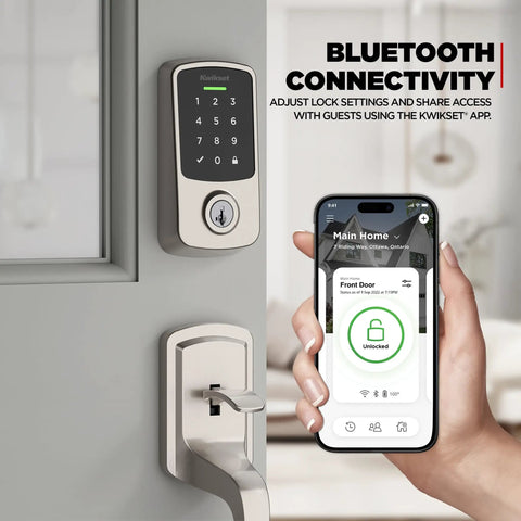 Tight Fit Keyless Entry Smart Deadbolt With Matter Thread And Bluetooth For No Sweat Apple Home Alexa Google Setup Proximity Wakeup Geofence Auto Unlock Solid Satin Nickel Finish