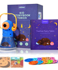 Kids Story Projector Kit With 12 Reels For Ages 3 To 5, Adjustable Projection Up To 30 Inches, Whirl Ring, and storybook set