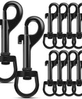 Top Tier Badass Rugged Zinc Alloy Swivel Trigger Snaps 2.67 Inch Single Sided Clips in black, showing 10 pack for quick release.