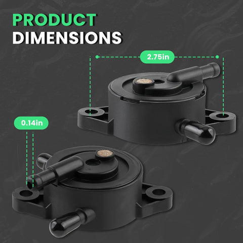 Product dimensions for Fuel Pump For 17 Hp To 25 Hp Small Engine Lawn Mower And Tractor Gas Vacuum Pump With Fuel Filter Compatible.