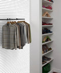 Installed 2 Pack Slatwall U Shaped Rectangular Tubing Hangrail 16x12 Inch For Retail Display And Home Apparel Storage Black Beefy Steel