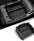Subaru Forester Center Console Organizer 2025 2026 ABS Armrest Tray Insert inside vehicle compartment.