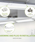 Under Cabinet Lighting 18 Inch Plug In Or Hardwired, Dimmable With High Low Off Switch, 3CCT 2700K To 4000K, Linkable, ETL Listed
