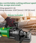 Heavy Duty Anbull 1350W Electric Hydraulic Rebar Cutter for Cutting Up To Seven Eighths Inch Thick Steel Rods Fast One Hand Operated Power Tool