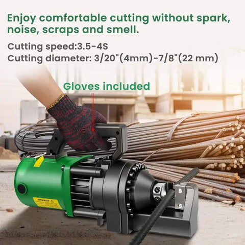 Heavy Duty Anbull 1350W Electric Hydraulic Rebar Cutter for Cutting Up To Seven Eighths Inch Thick Steel Rods Fast One Hand Operated Power Tool