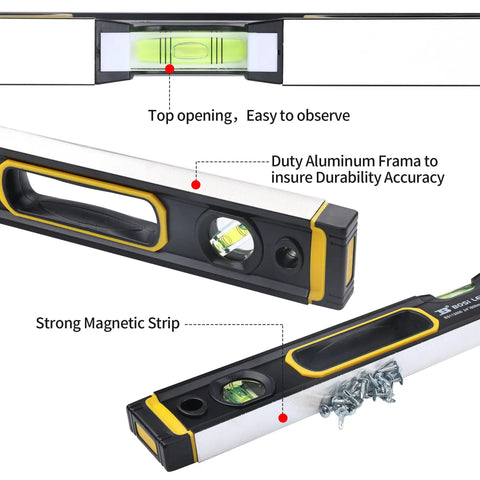 Heavy Duty 32 Inch Magnetic Bubble Level With Boss Level Magnet Grip And Kickass Aluminum Body For Ninja Level Accuracy On Every Diy Renovation Gig Or Construction Project