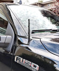 7 Inch Short Antenna For Ford F150 F-150 2009-2026 Super Duty, AM FM Reception Upgrade, on black truck