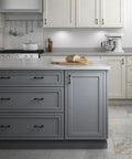 Installed Francisco 10 Pack Cabinet Pulls 3 Inch Center To Center Matte Black Handles on kitchen drawers and cabinets