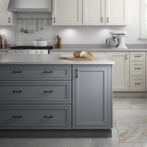 Installed Francisco 10 Pack Cabinet Pulls 3 Inch Center To Center Matte Black Handles on kitchen drawers and cabinets