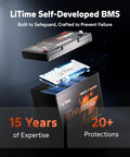 LiTime Self-Developed BMS for Ultra Compact 12V 100Ah LiFePO4 Battery With Bluetooth, 100A BMS And Low Temp Protection